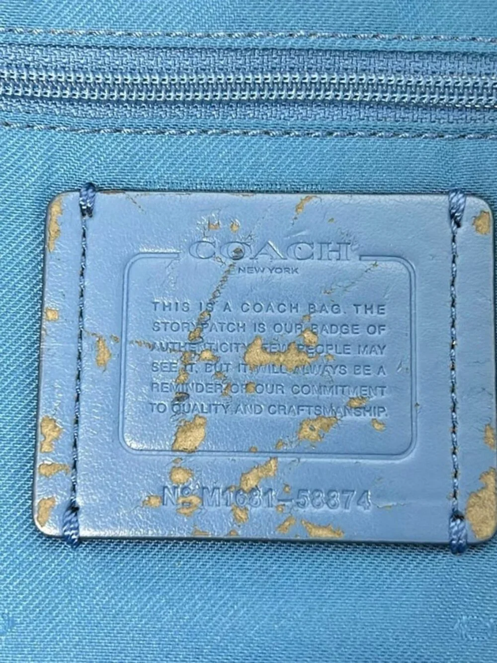 COACH Prairie Satchel Polished Pebbled Leather 58874 Blue Leather Handbag
